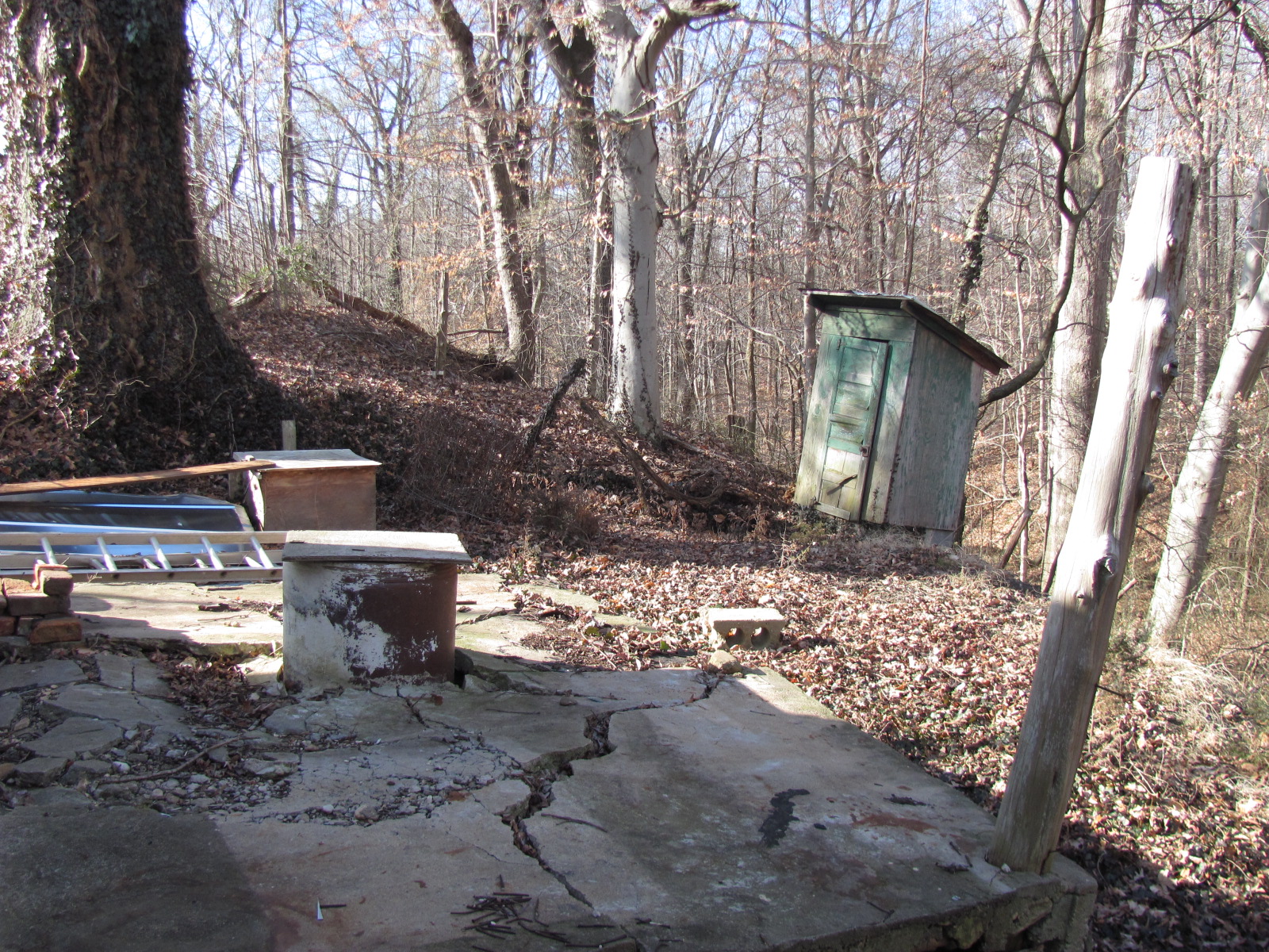 Roots House well and outhouse