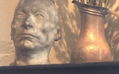 Black Hawk life cast on display in studio.